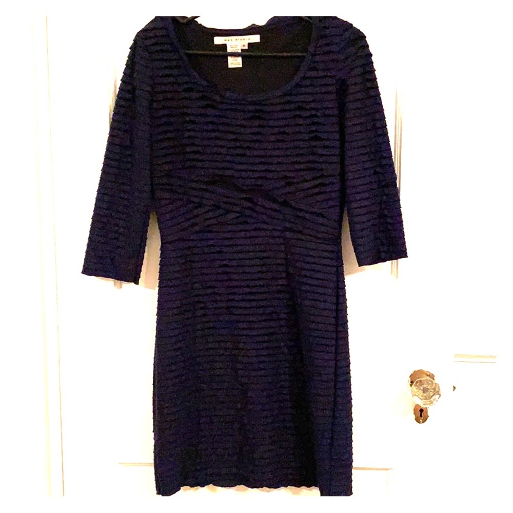 Navy Ruffled Bodycon Dress